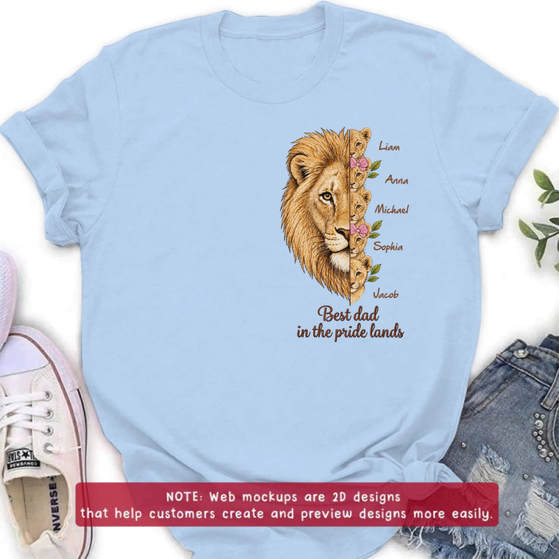 Personalized Lion Dad Embroidered Shirt/ Hoodie – Father’s Day Gift for Dad & Grandpa with up to 5 Kids