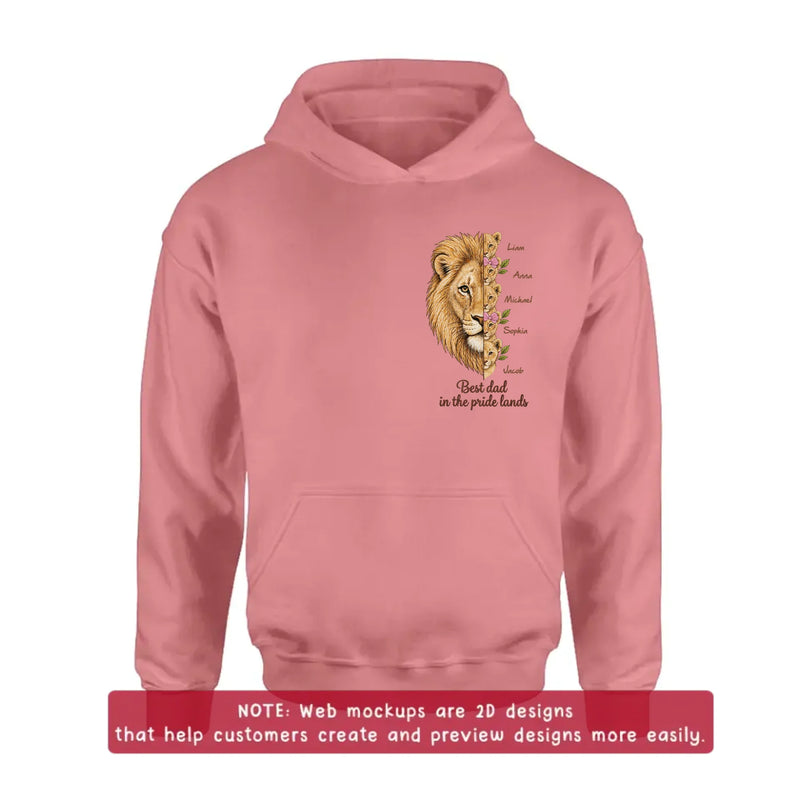 Personalized Lion Dad Embroidered Shirt/ Hoodie – Father’s Day Gift for Dad & Grandpa with up to 5 Kids