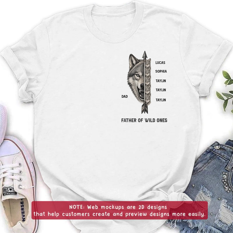 Personalized Father Of Wild Ones Embroidered Shirt/ Hoodie - Gift Idea For Father's Day - Up to 5 Kids