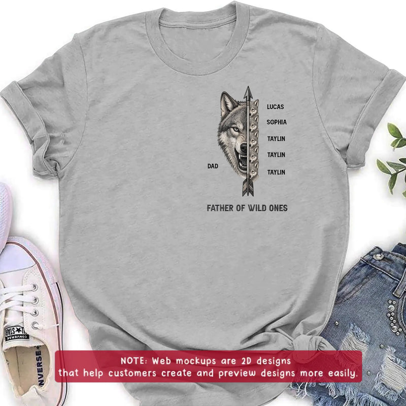 Personalized Father Of Wild Ones Embroidered Shirt/ Hoodie - Gift Idea For Father's Day - Up to 5 Kids