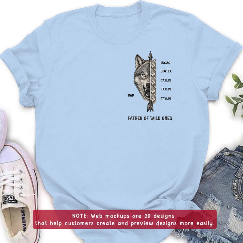 Personalized Father Of Wild Ones Embroidered Shirt/ Hoodie - Gift Idea For Father's Day - Up to 5 Kids