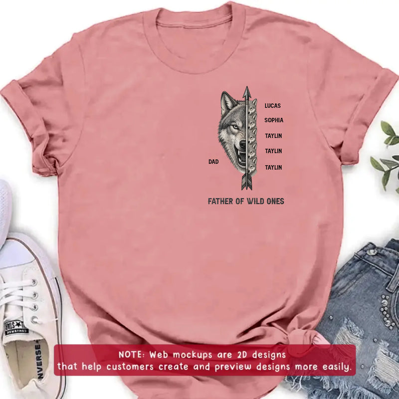 Personalized Father Of Wild Ones Embroidered Shirt/ Hoodie - Gift Idea For Father's Day - Up to 5 Kids