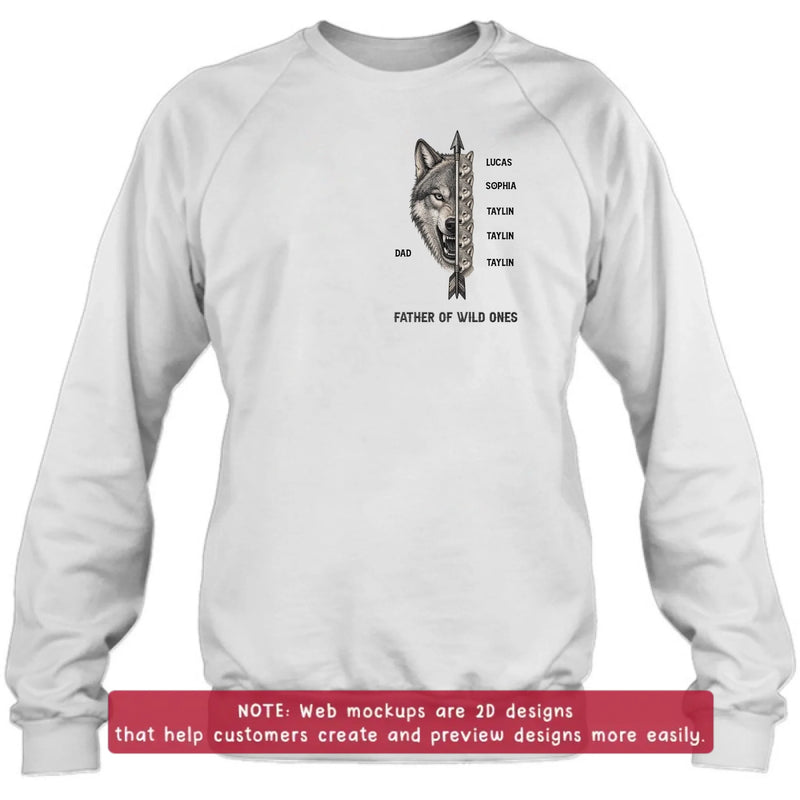 Personalized Father Of Wild Ones Embroidered Shirt/ Hoodie - Gift Idea For Father's Day - Up to 5 Kids