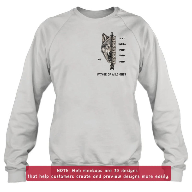 Personalized Father Of Wild Ones Embroidered Shirt/ Hoodie - Gift Idea For Father's Day - Up to 5 Kids