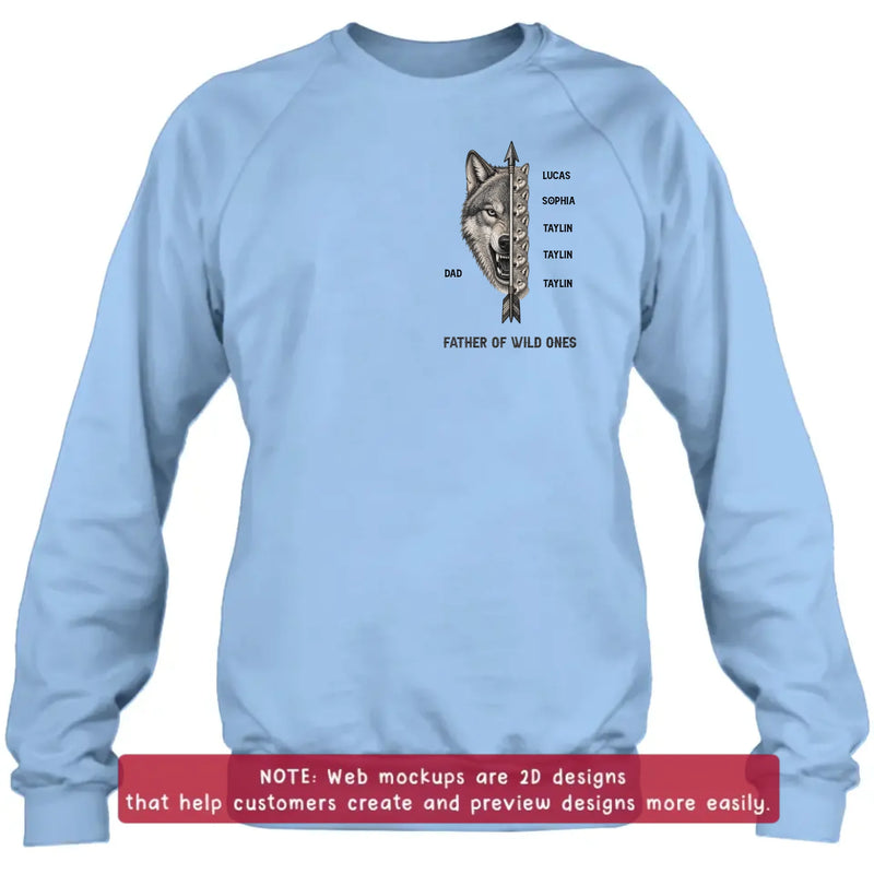 Personalized Father Of Wild Ones Embroidered Shirt/ Hoodie - Gift Idea For Father's Day - Up to 5 Kids