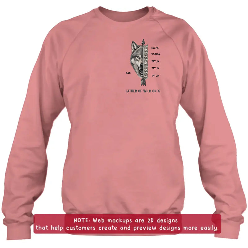 Personalized Father Of Wild Ones Embroidered Shirt/ Hoodie - Gift Idea For Father's Day - Up to 5 Kids
