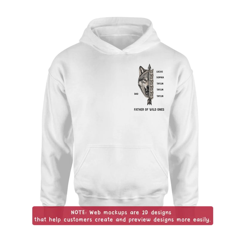 Personalized Father Of Wild Ones Embroidered Shirt/ Hoodie - Gift Idea For Father's Day - Up to 5 Kids