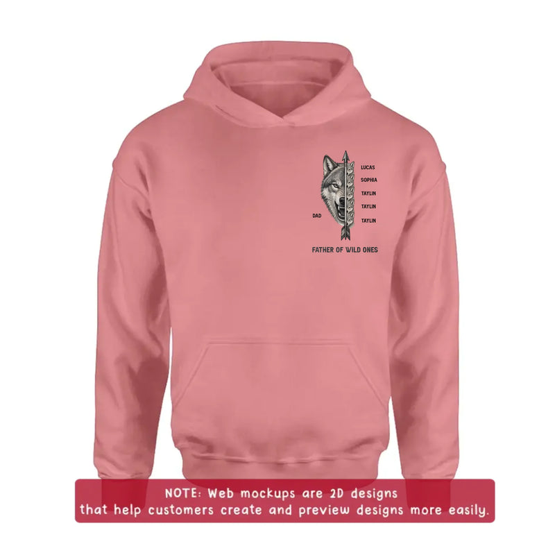 Personalized Father Of Wild Ones Embroidered Shirt/ Hoodie - Gift Idea For Father's Day - Up to 5 Kids