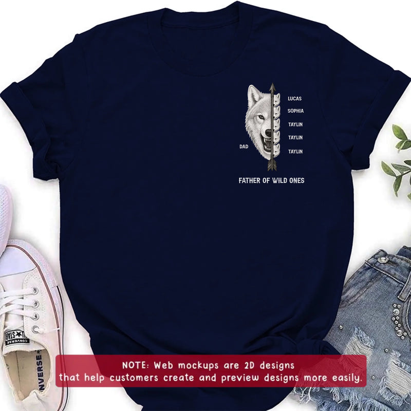Custom Personalized Father Of Wild Ones Embroidered Shirt/ Hoodie - Gift Idea For Father's Day - Up to 5 Kids