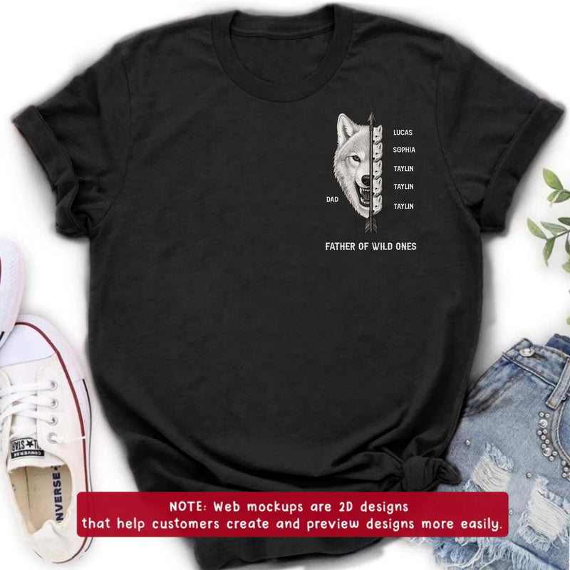 Custom Personalized Father Of Wild Ones Embroidered Shirt/ Hoodie - Gift Idea For Father's Day - Up to 5 Kids