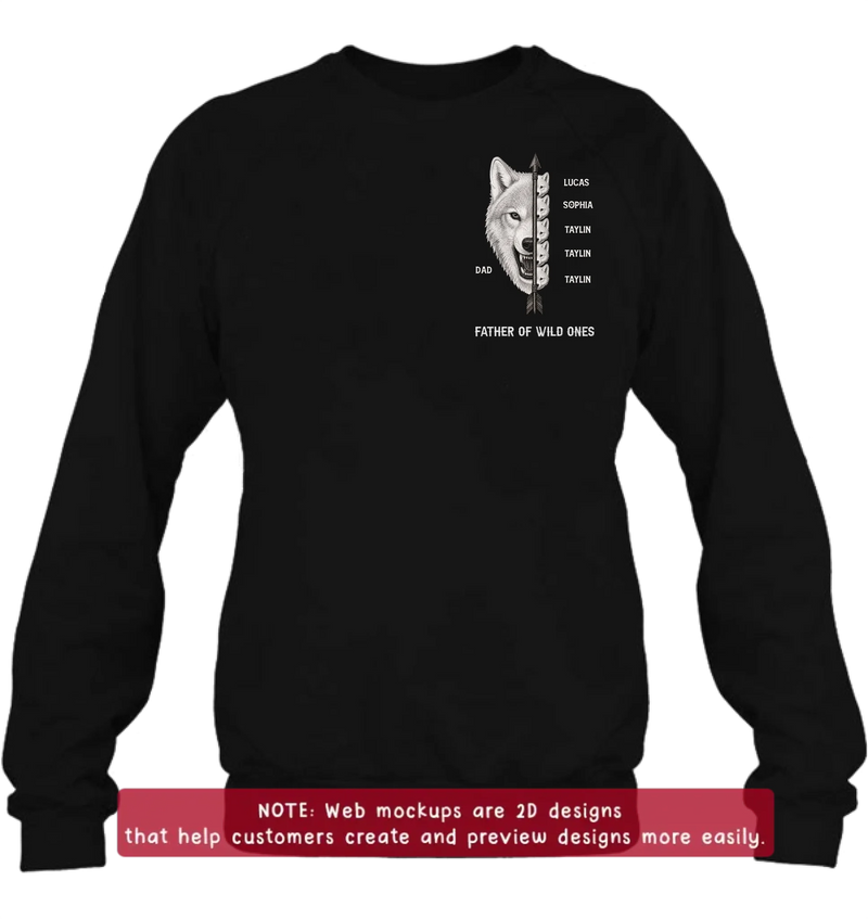 Custom Personalized Father Of Wild Ones Embroidered Shirt/ Hoodie - Gift Idea For Father's Day - Up to 5 Kids