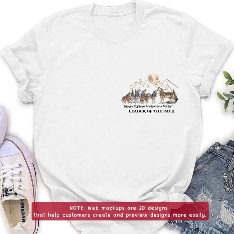 Personalized Wolf Family Embroidered Shirt/ Hoodie - Leader Of The Pack - Custom Dad & Kids with up to 5 Kids - Father's Day/ Birthday Gift Idea