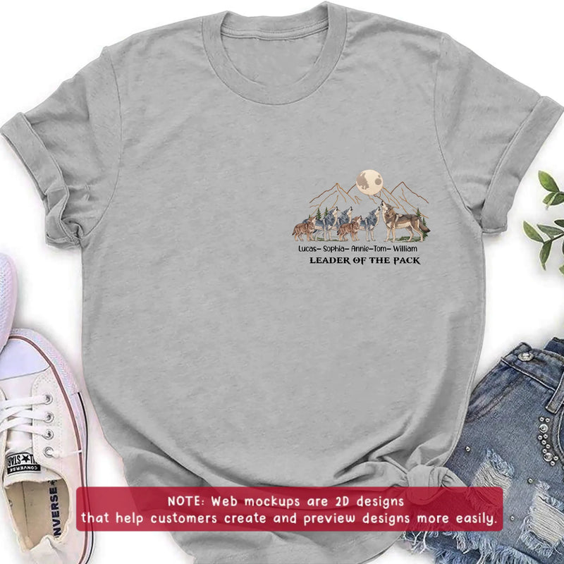 Personalized Wolf Family Embroidered Shirt/ Hoodie - Leader Of The Pack - Custom Dad & Kids with up to 5 Kids - Father's Day/ Birthday Gift Idea