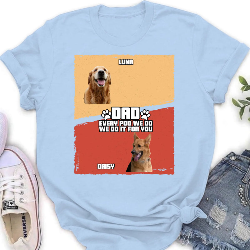 Personalized Funny Dog Dad Shirt/ Hoodie – Upload Photo - Up to 7 Dogs - Gift Idea For Dog Lover, Father's Day