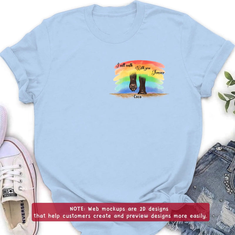 Personalized Memorial Dog Embroidered Shirt/ Hoodie - Memorial Gift Idea - Up to 5 Dogs - I Will Walk With You Forever