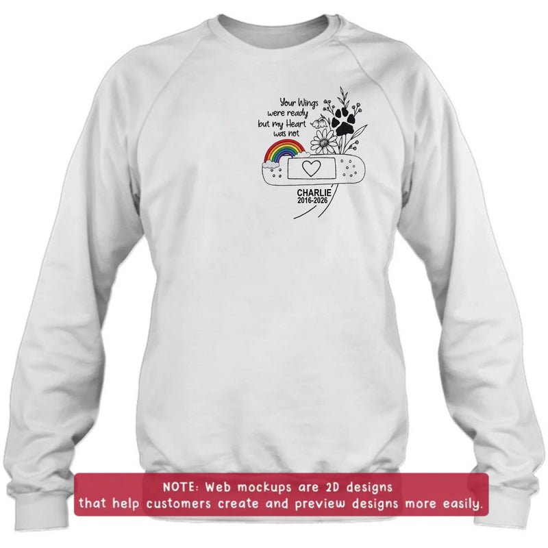 Personalized Embroidered Pet Memorial Shirt/ Hoodie – Custom Dog Memorial Rainbow Bridge Embroidery Sweatshirt, Loss of Dog Sympathy Gift