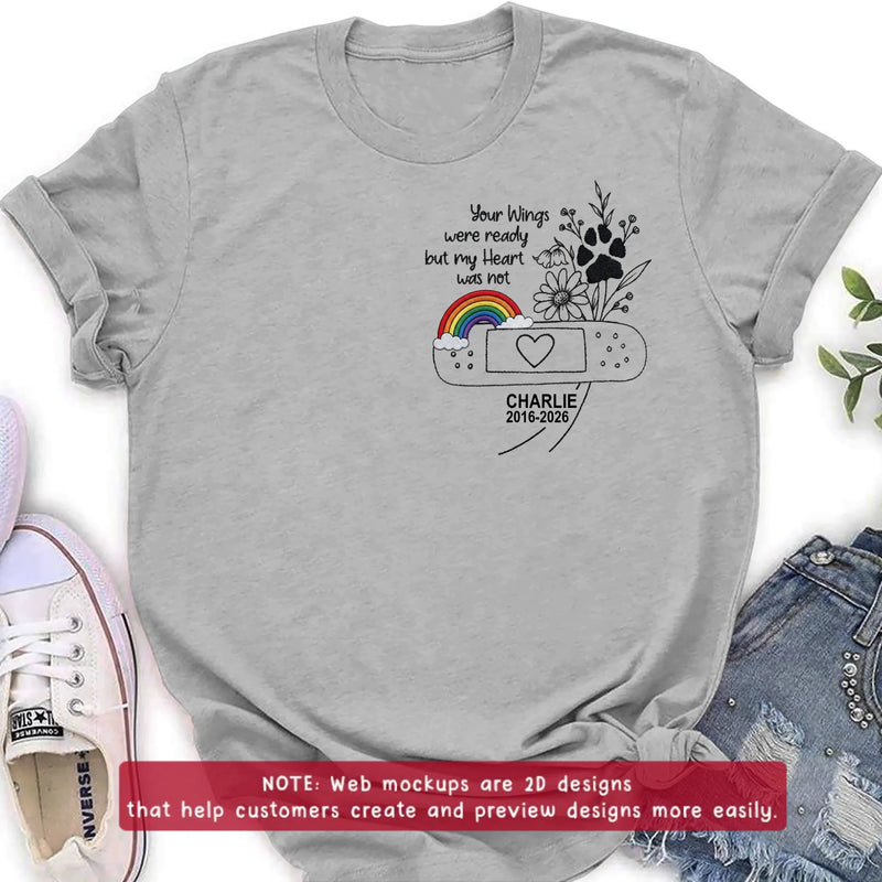 Personalized Embroidered Pet Memorial Shirt/ Hoodie – Custom Dog Memorial Rainbow Bridge Embroidery Sweatshirt, Loss of Dog Sympathy Gift