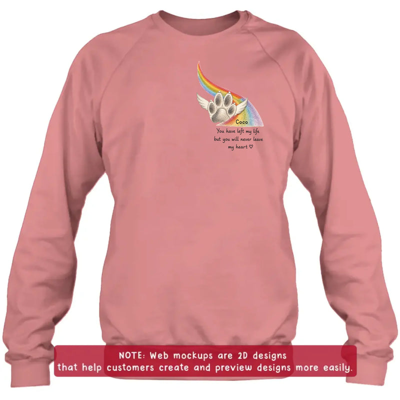 Personalized Embroidered Pet Memorial Shirt/ Hoodie with Up to 3 Pets – Custom Rainbow Bridge Dog Memorial, Pet Loss Sympathy Gift