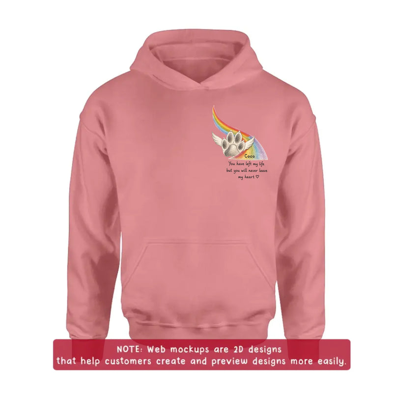 Personalized Embroidered Pet Memorial Shirt/ Hoodie with Up to 3 Pets – Custom Rainbow Bridge Dog Memorial, Pet Loss Sympathy Gift