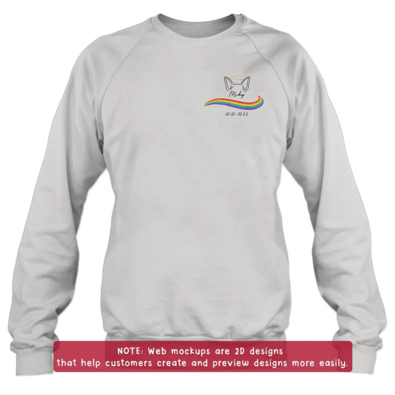 Personalized Embroidered Pet Memorial Shirt/ Hoodie with Up to 3 Pets – Custom Rainbow Bridge Dog Memorial - Angel Dog Remembrance Gift