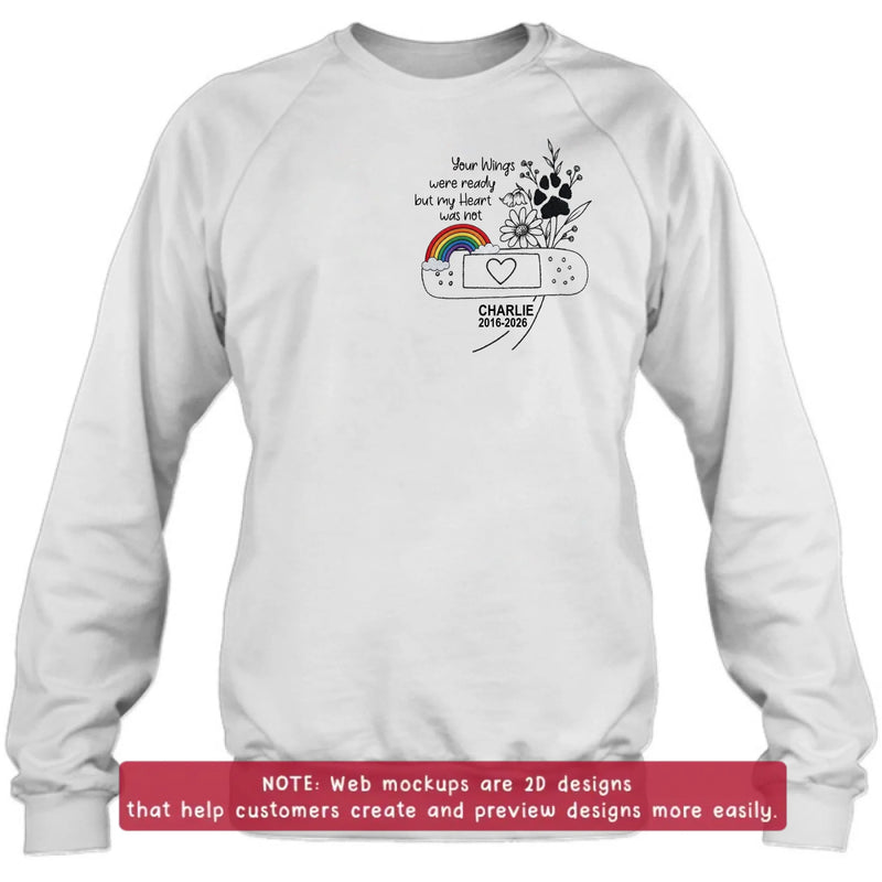 Personalized Embroidered Pet Memorial Shirt/ Hoodie – Custom Dog Memorial Rainbow Bridge Embroidery Sweatshirt, Loss of Dog Sympathy Gift
