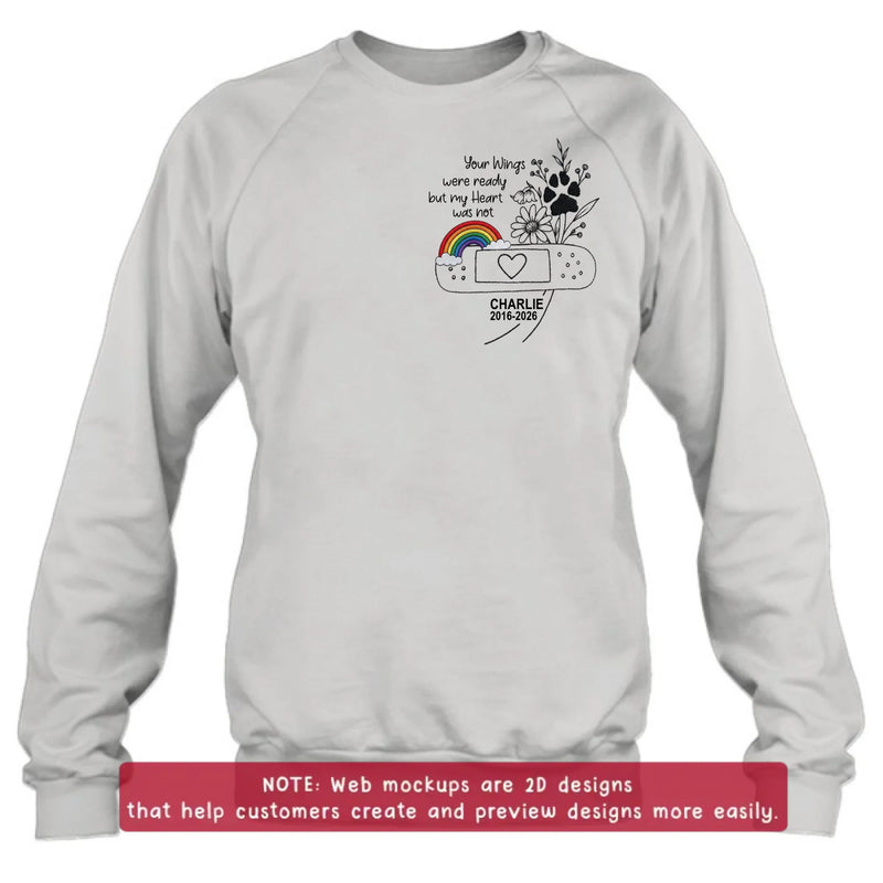 Personalized Embroidered Pet Memorial Shirt/ Hoodie – Custom Dog Memorial Rainbow Bridge Embroidery Sweatshirt, Loss of Dog Sympathy Gift