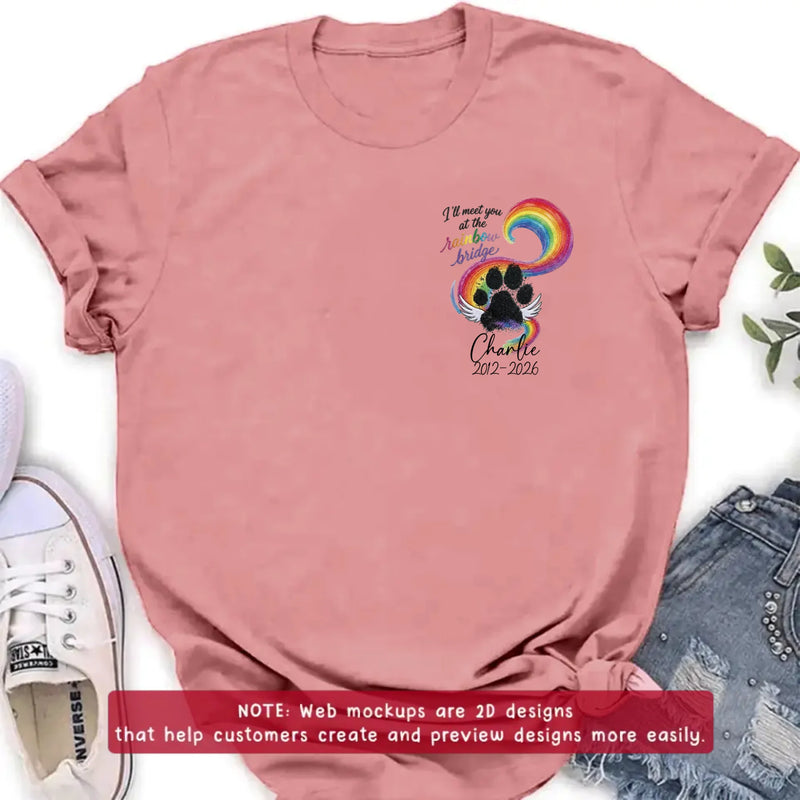 Personalized Memorial Rainbow Bridge Embroidered Shirt/ Hoodie - Remembrance Gift – I'll Meet You At The Rainbow Bridge