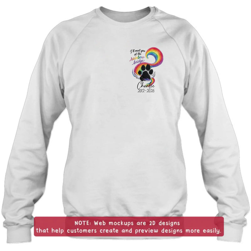 Personalized Memorial Rainbow Bridge Embroidered Shirt/ Hoodie - Remembrance Gift – I'll Meet You At The Rainbow Bridge