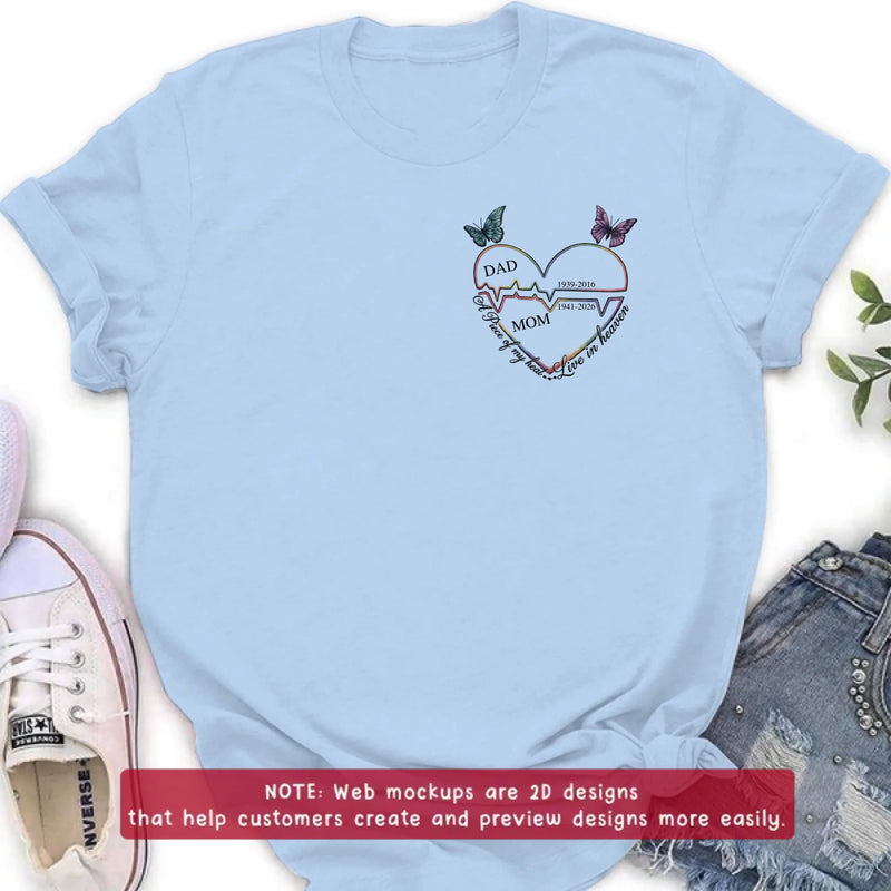 Personalized Dad Mom Memorial Embroidered Shirt/ Hoodie – A Piece Of My Heart Live In Heaven