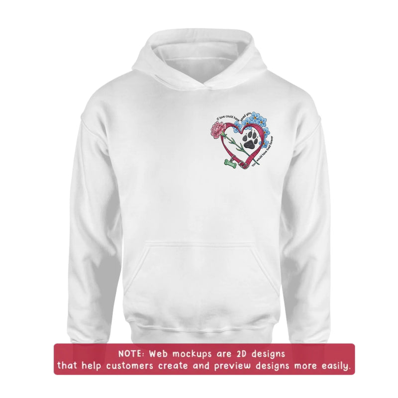 Personalized Pet Memorial Embroidered Shirt - Custom Paw Print Heart T-Shirt/ Sweatshirt/ Hoodie - Dog Memorial Gift with Name, Pet Loss Remembrance , Rainbow Bridge Keepsake