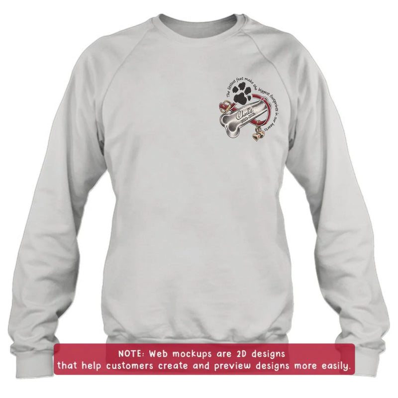 Personalized Pet Memorial Embroidered Shirt - Custom Dog Bone Paw Print T-Shirt/ Sweatshirt/ Hoodie - Pet Loss Remembrance Gift