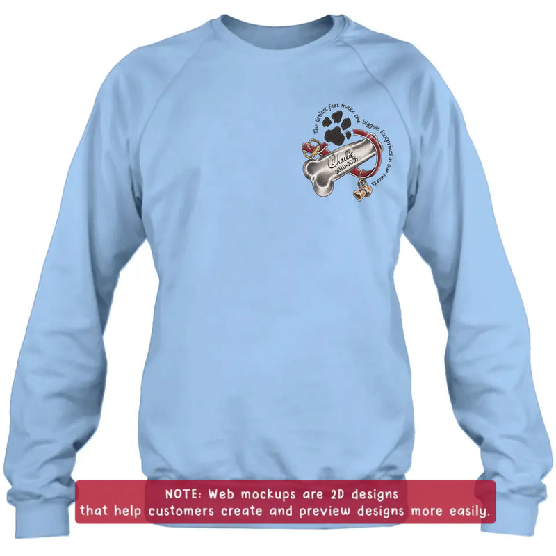 Personalized Pet Memorial Embroidered Shirt - Custom Dog Bone Paw Print T-Shirt/ Sweatshirt/ Hoodie - Pet Loss Remembrance Gift