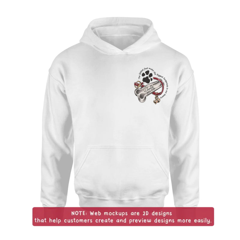 Personalized Pet Memorial Embroidered Shirt - Custom Dog Bone Paw Print T-Shirt/ Sweatshirt/ Hoodie - Pet Loss Remembrance Gift