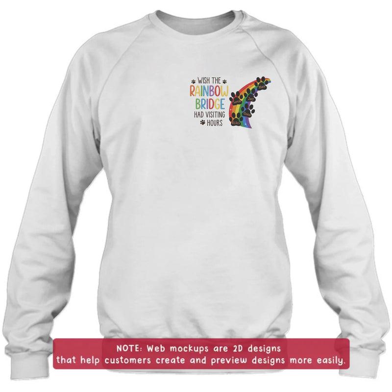 Personalized Rainbow Bridge Pet Memorial Embroidered Shirt/ Hoodie - Custom Dog Memorial - A Piece of My Heart Is at the Rainbow Bridge - Up to 5 Pet Names