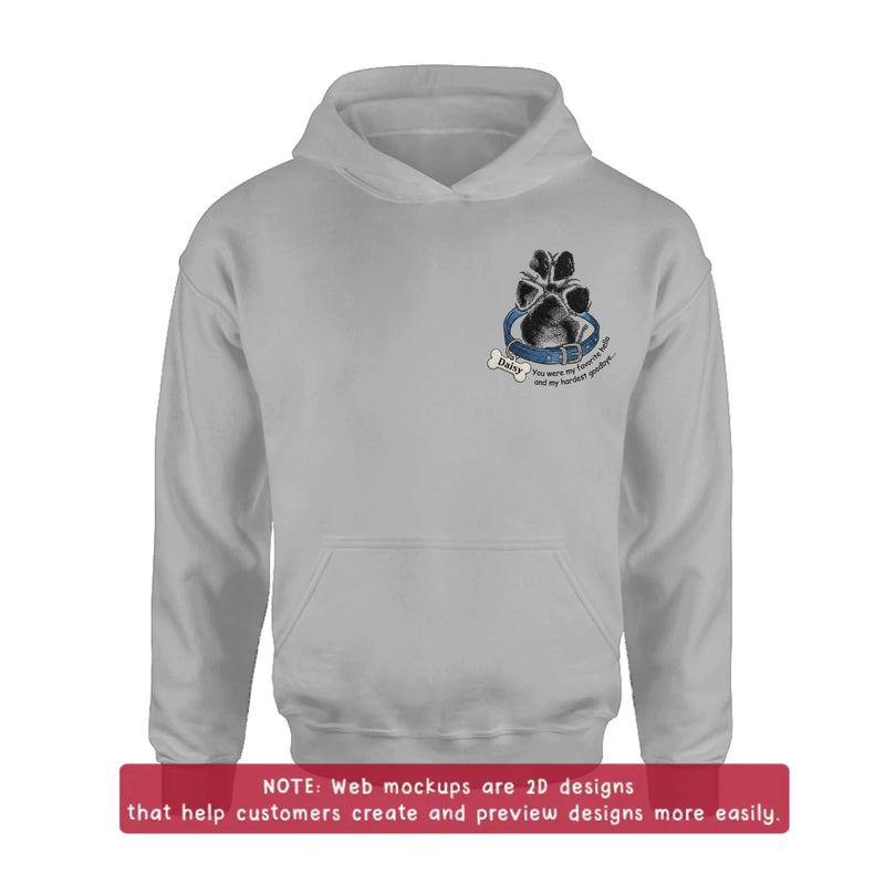 Personalized Memorial Paw Print Embroidered T-Shirt/ Sweatshirt/ Hoodie - Memorial Gift with Name -  Pet Loss Remembrance