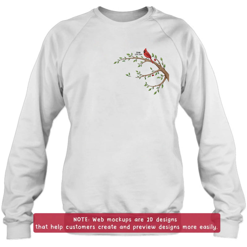 Personalized Family Memorial Tree Embroidered Shirt/ Hoodie - Memorial Gift with Names & Dates, Family Tree Keepsake