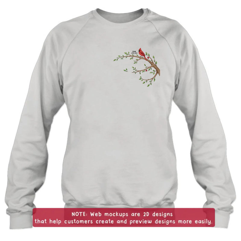 Personalized Family Memorial Tree Embroidered Shirt/ Hoodie - Memorial Gift with Names & Dates, Family Tree Keepsake
