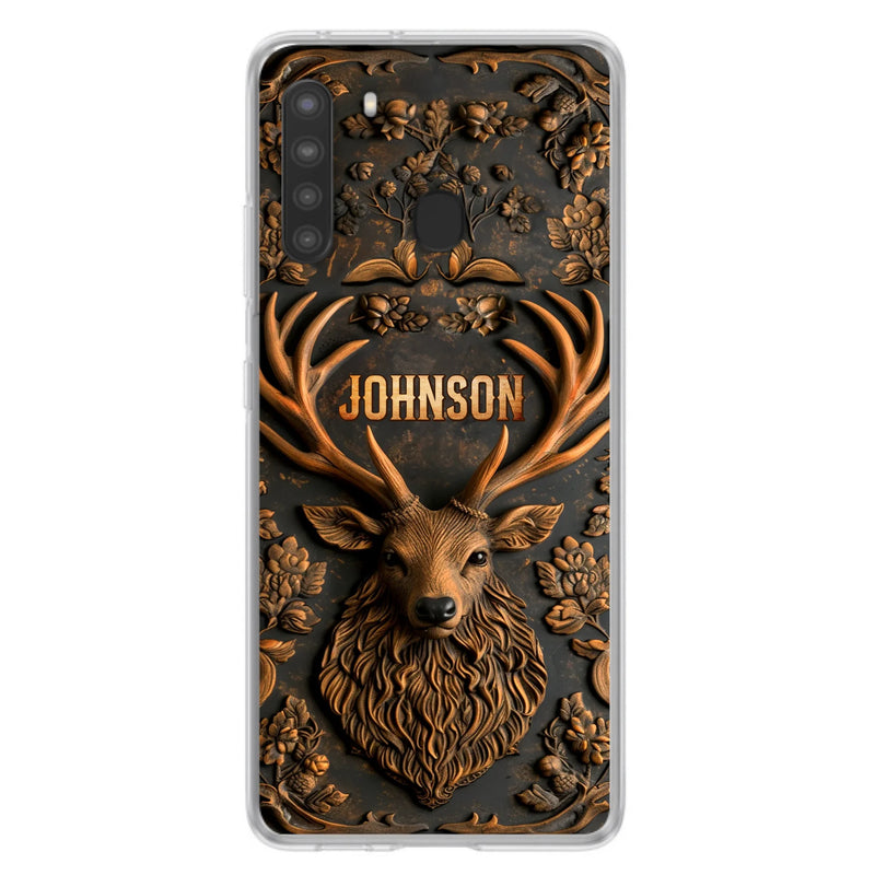 Custom Personalized Deer Hunting 3D Printed Effect Phone Case - Gift Idea For Hunting Lover - Case For iPhone/ Samsung