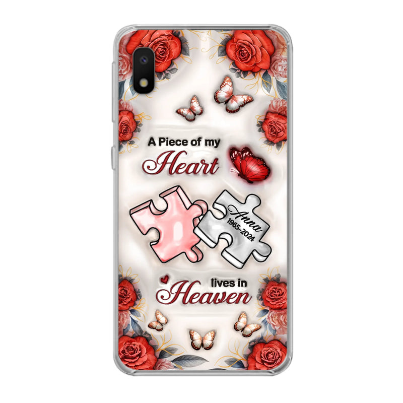 Custom Personalized Memorial Phone Case - Memorial Gift Idea - Case For iPhone/ Samsung - A Piece Of My Heart Lives In Heaven