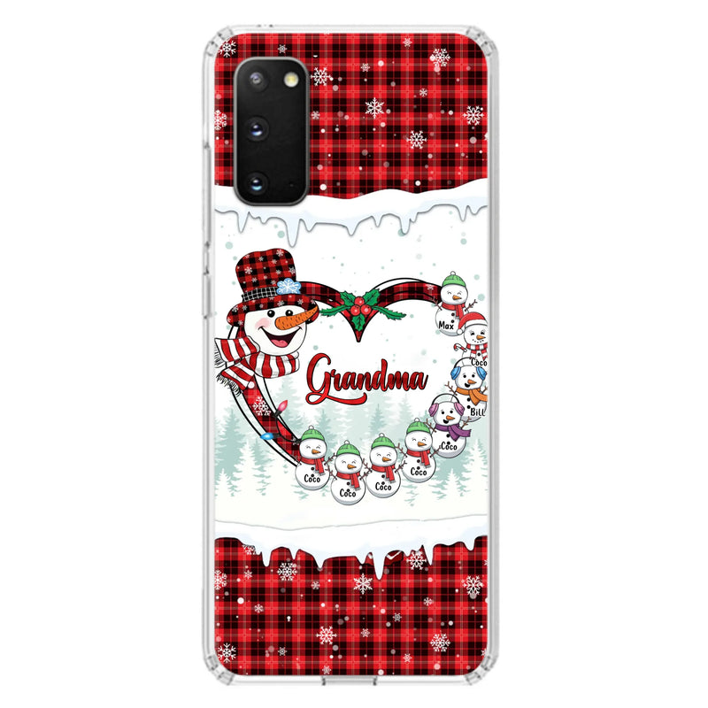 Custom Personalized Christmas Grandma Children Phone Case - Gift For Grandma/ Mom - Upto 8 Kids - Case For iPhone/ Samsung