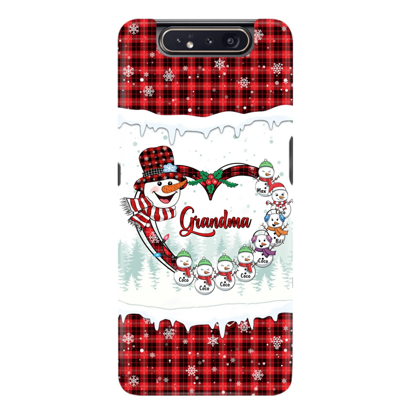 Custom Personalized Christmas Grandma Children Phone Case - Gift For Grandma/ Mom - Upto 8 Kids - Case For iPhone/ Samsung