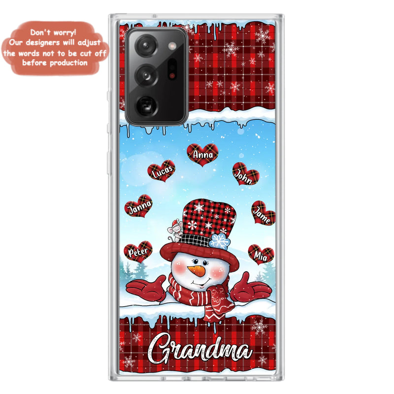 Custom Personalized Grandma Children Phone Case - Christmas Gift For Grandma/ Mom - Upto 7 Kids - Case For iPhone/ Samsung
