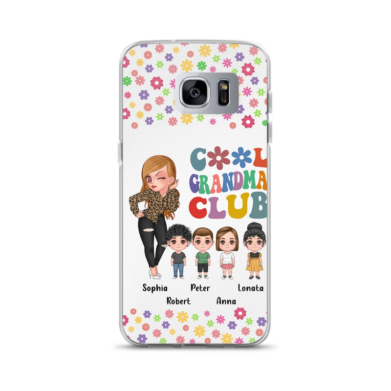 Custom Personalized Cool Grandma Phone Case - Gift Idea For Grandma - Upto 4 Kids - Cases For iPhone/Samsung