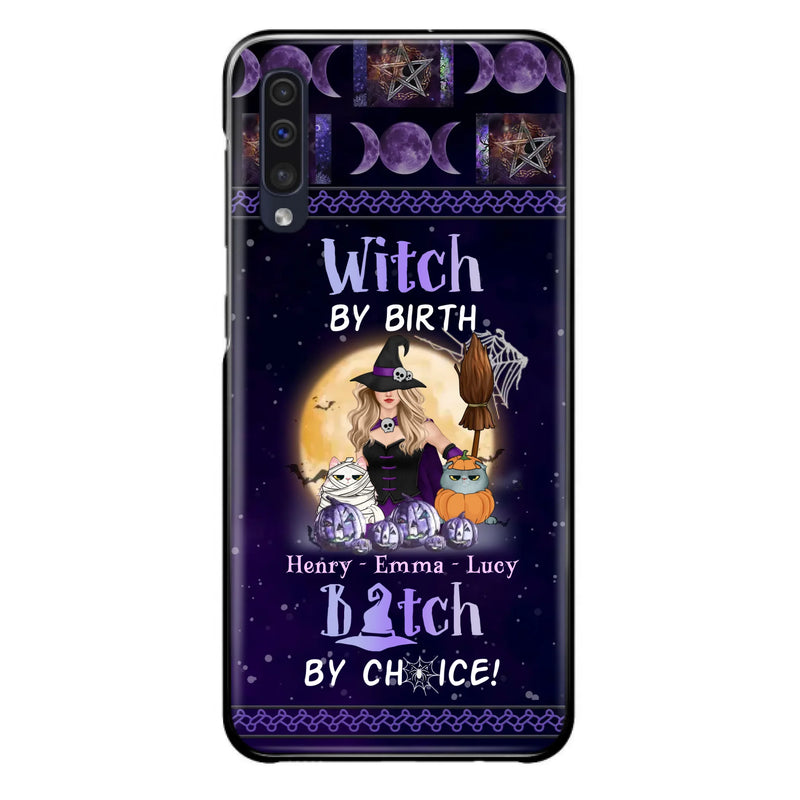Custom Personalized Pet Witch Phone Case - Halloween Gift For Dog/ Cat Lover - Witch By Birth Bitch By Choice - Case For iPhone And Samsung