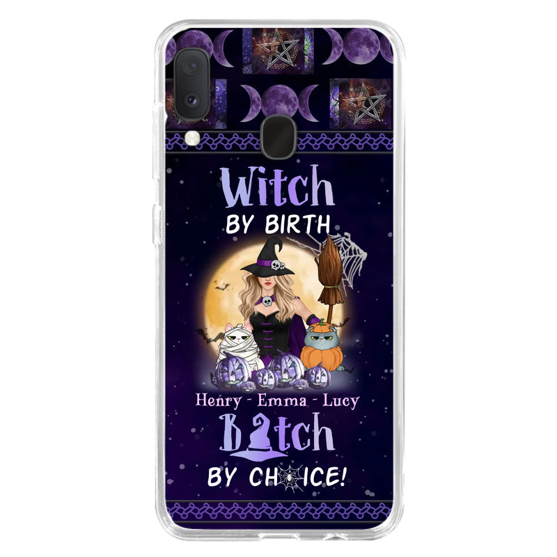 Custom Personalized Pet Witch Phone Case - Halloween Gift For Dog/ Cat Lover - Witch By Birth Bitch By Choice - Case For iPhone And Samsung