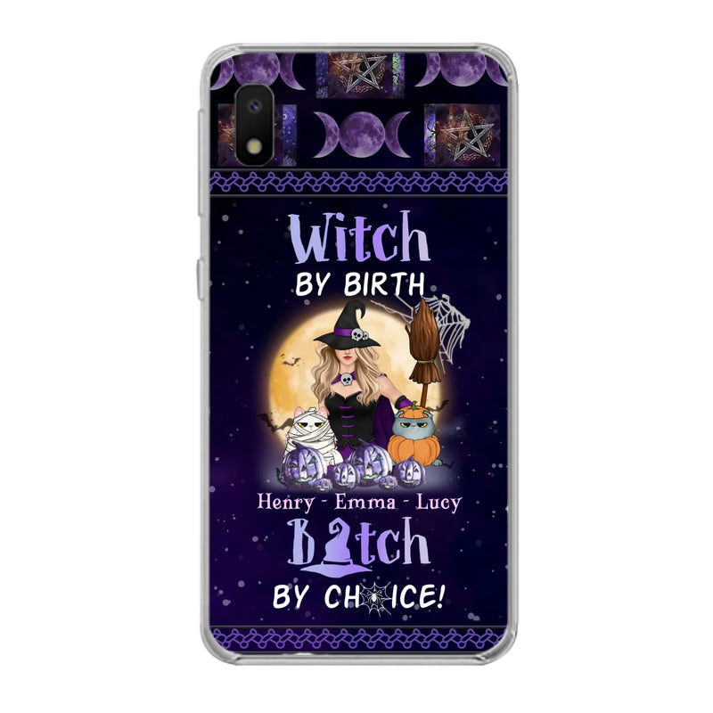 Custom Personalized Pet Witch Phone Case - Halloween Gift For Dog/ Cat Lover - Witch By Birth Bitch By Choice - Case For iPhone And Samsung