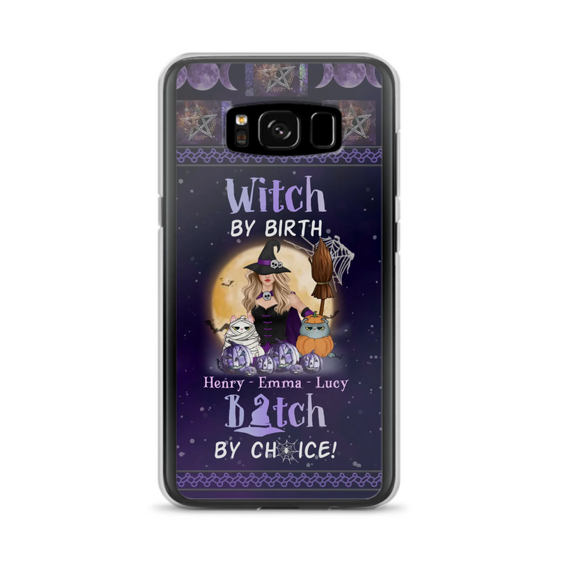 Custom Personalized Pet Witch Phone Case - Halloween Gift For Dog/ Cat Lover - Witch By Birth Bitch By Choice - Case For iPhone And Samsung