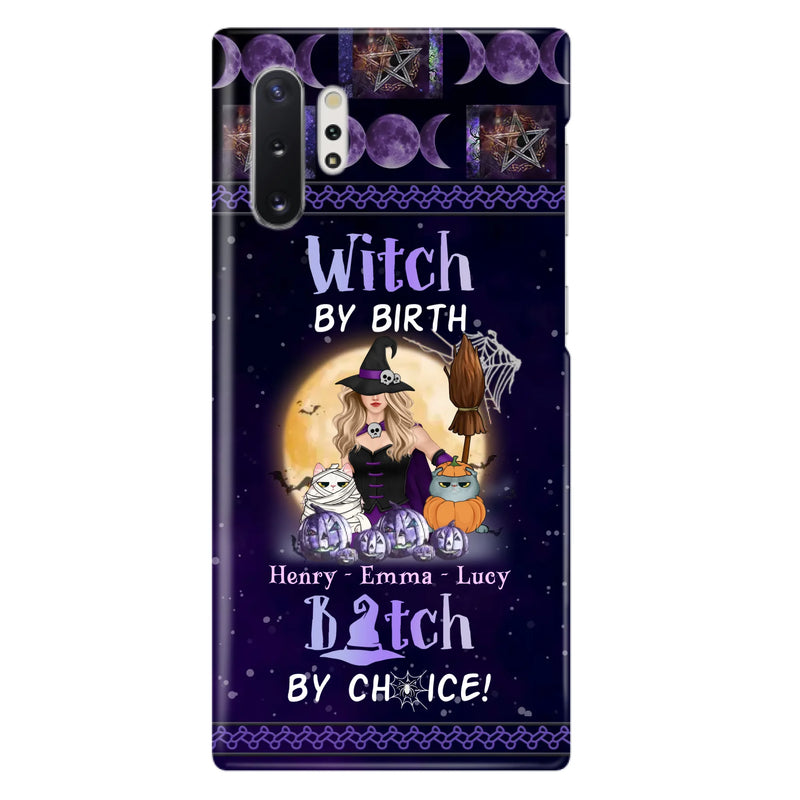 Custom Personalized Pet Witch Phone Case - Halloween Gift For Dog/ Cat Lover - Witch By Birth Bitch By Choice - Case For iPhone And Samsung