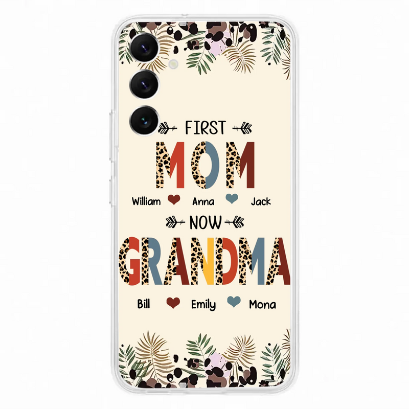Custom Personalized Grandma Phone Case - Gift Idea For Grandma/Mom/ Mother's Day - Up to 6 Kids And 12 Grandkids - First Mom Now Grandma - Case For iPhone And Samsung