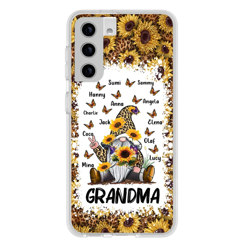 Personalized Sunflower Grandma Phone Case - Gift Idea For Grandma - Up to 12 Kids - Case For iPhone/Samsung